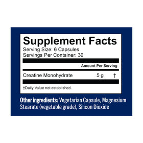 Vega Créatine Monohydrate Capsules 5g flacon ouvert