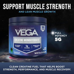 Vega Poudre de Créatine Monohydrate Micronisée 590g dans un verre d'eau