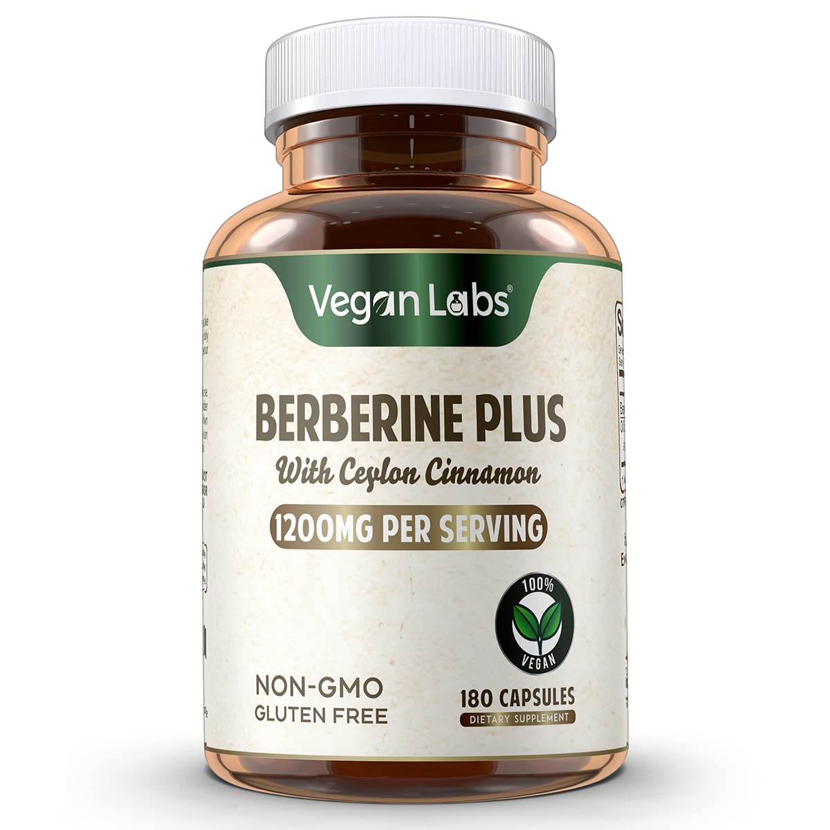 Vegan Labs Berberine HCL 1200MG flacon avec capsules
