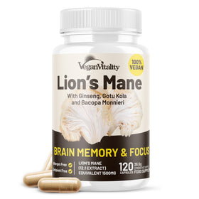 Vegan Vitality Champignon Lion's Mane 120 capsules vue de face