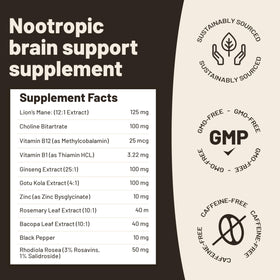 Vegan Vitality Champignon Lion's Mane capsules ouvertes sur une table