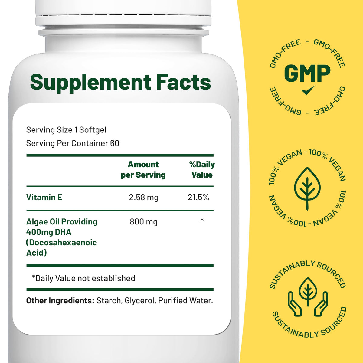 Vegan Vitality Omega 3 Végétal gélules avec des algues