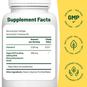 Vegan Vitality Omega 3 Végétal gélules avec des algues