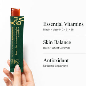 Veganery Gelée de Peptides Végétaux sur une table avec fruits