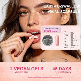 VEGEPOWER Complément Alimentaire Végétalien Collagène 10 000 mcg, présentation sur fond neutre
