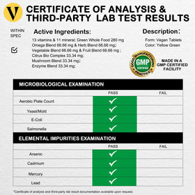 VEGEPOWER Multivitamines Complet Vegan avec étiquette