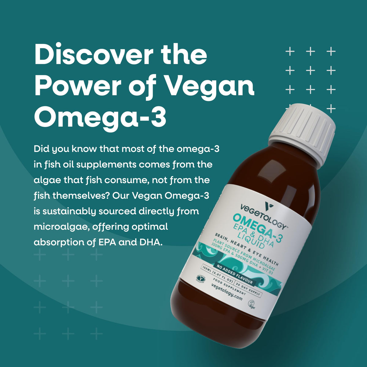 VEGETOLOGY Omega 3 Végétalien 800mg bouteille arrière