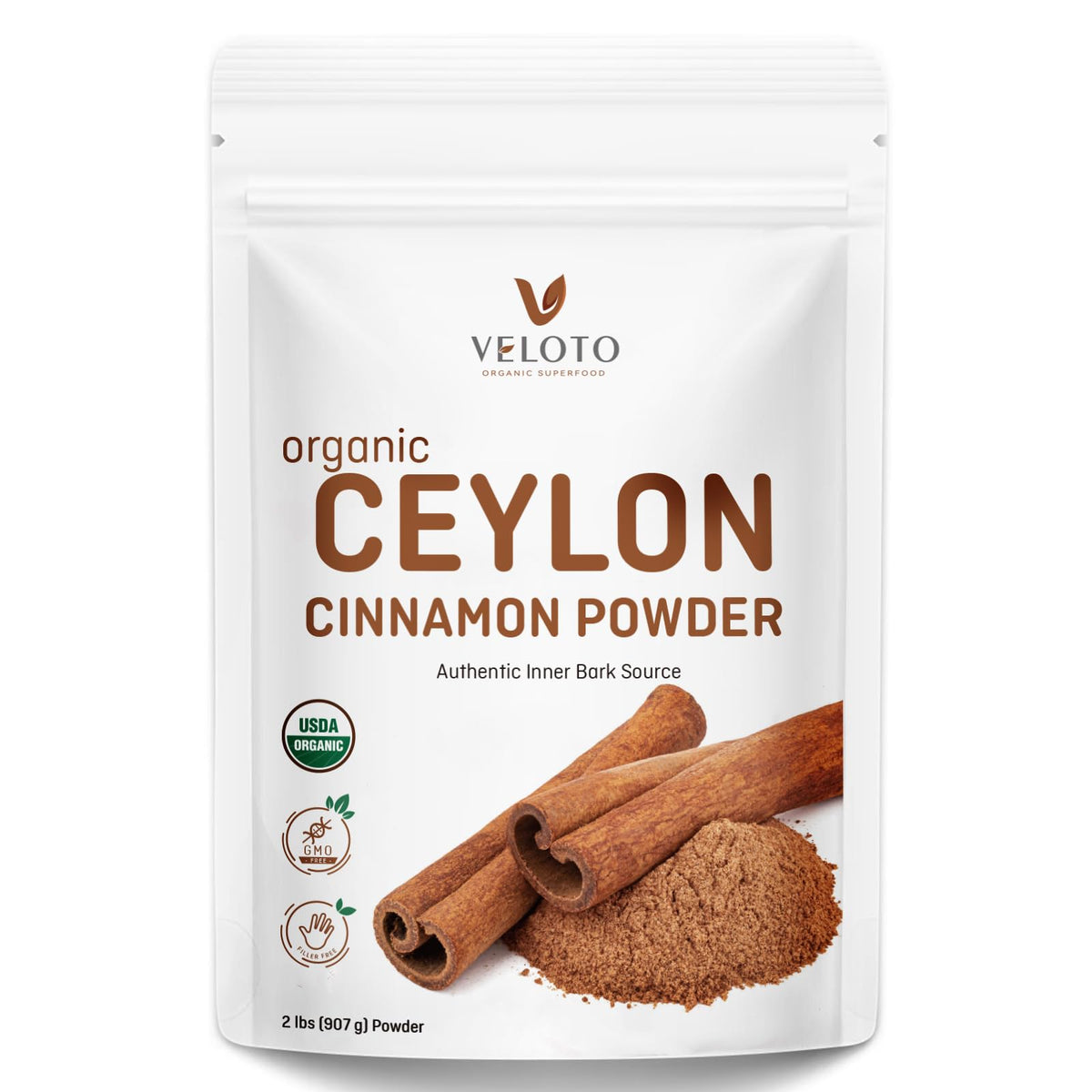 VELOTO Poudre de Cannelle de Ceylan Bio 930g vue avant