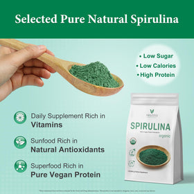 VELOTO Poudre de Spiruline Biologique 480g vue de côté