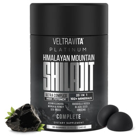 VeltraVita Gummies Shilajit Himalayen 23-en-1 boîte avec 60 gummies