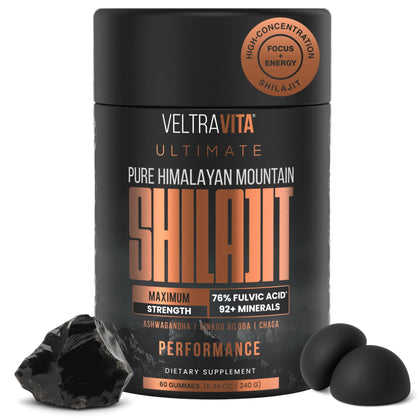 VeltraVita Gummies Shilajit Pur Himalayen 272g - vue de face