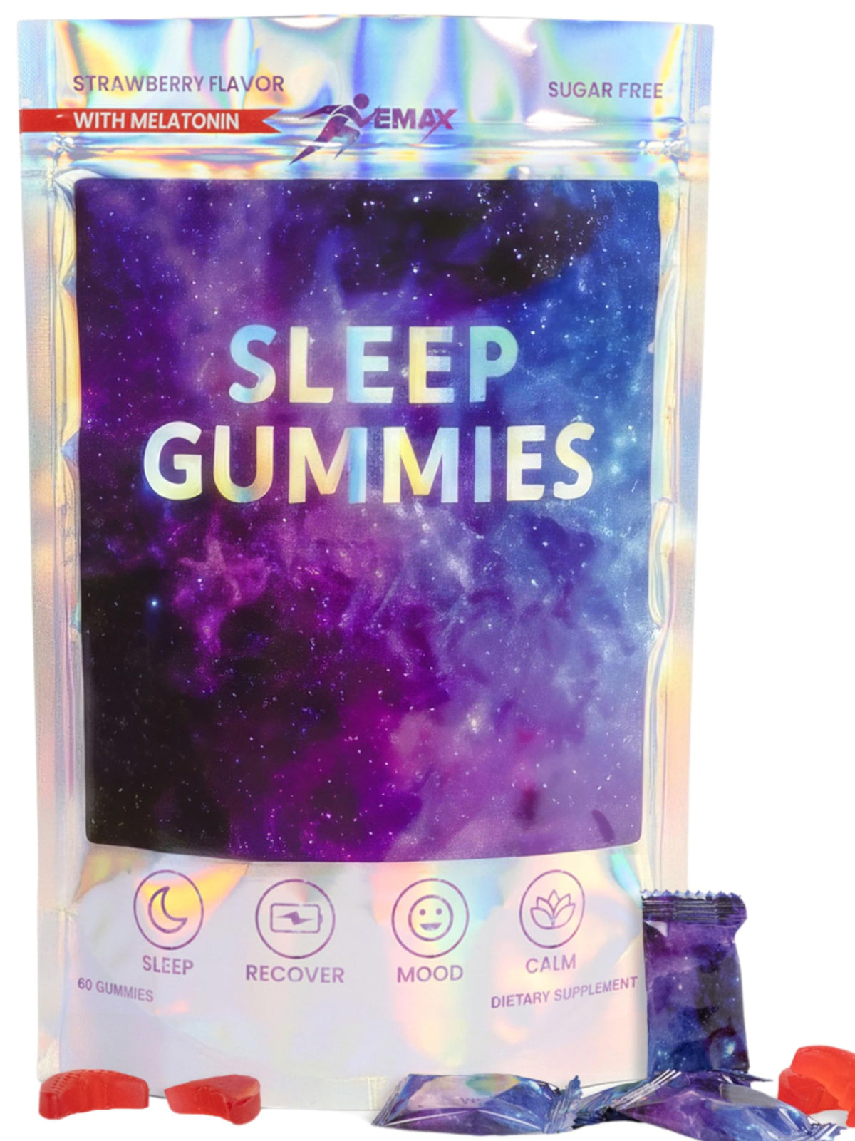 Vemax Gummy de Sommeil 10mg Mélatonine 60 unités packaging