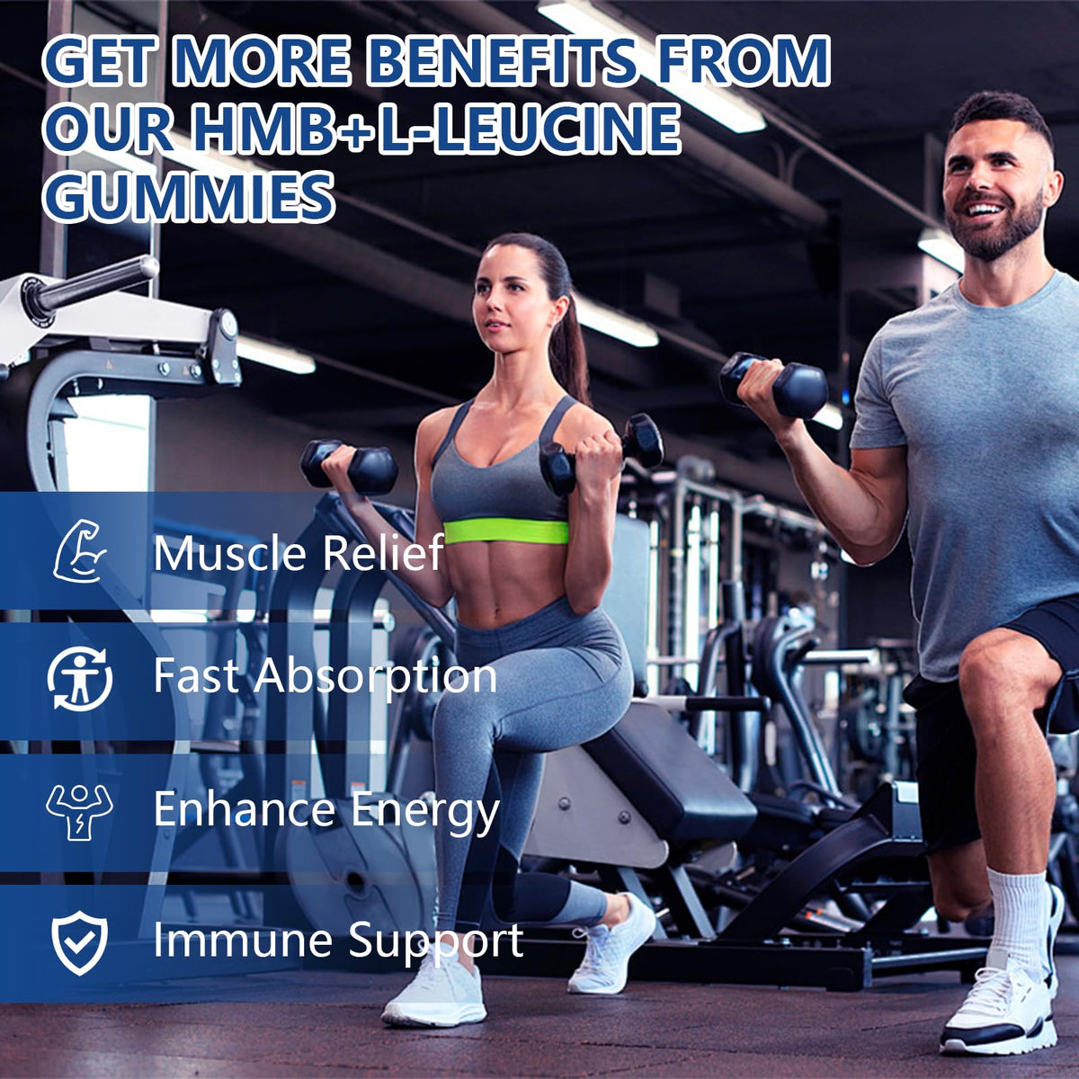 Vemluta Gummies HMB et Leucine 4500mg, goût pomme
