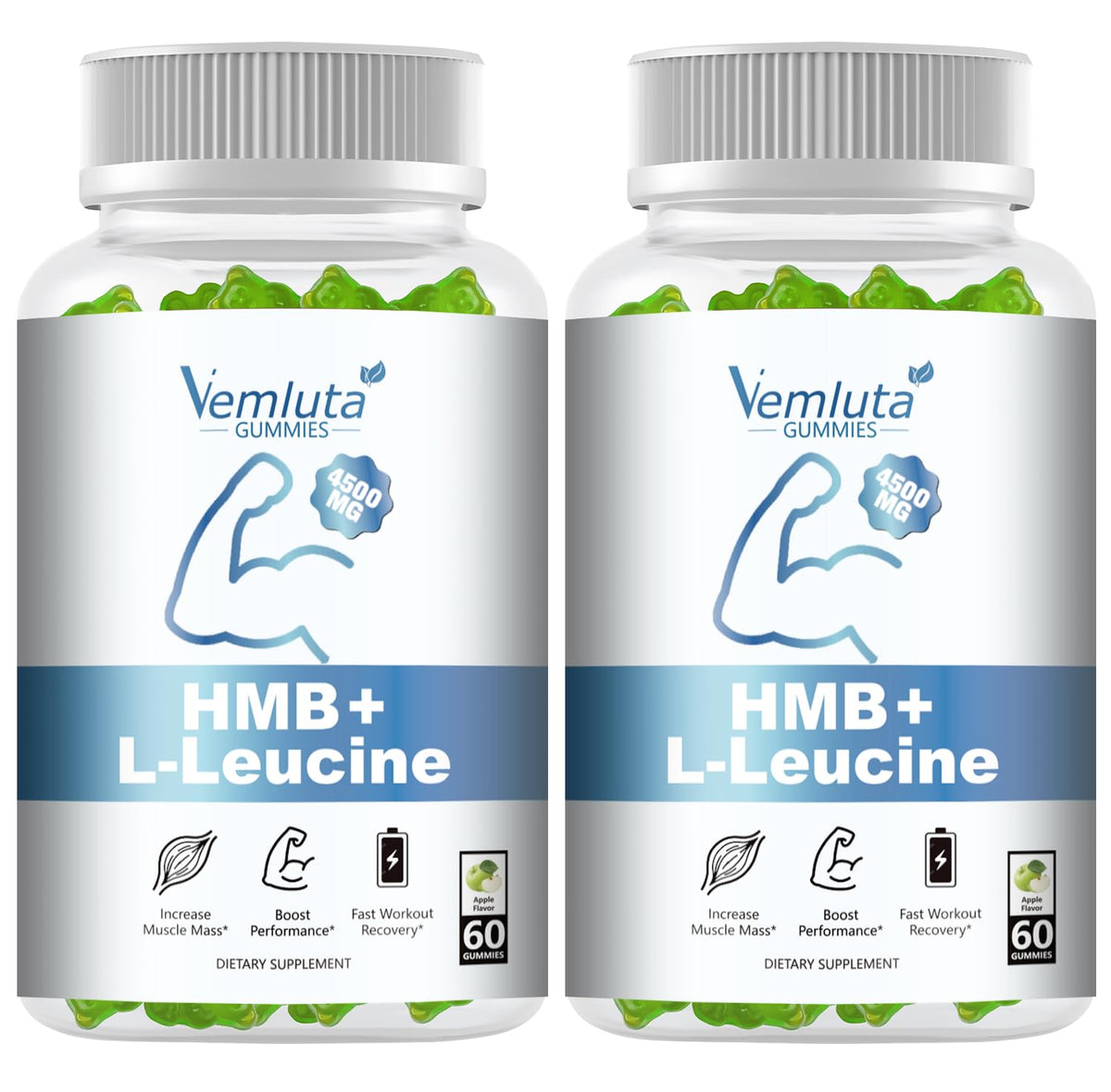 Vemluta Gummies HMB et Leucine 4500mg, vue de face