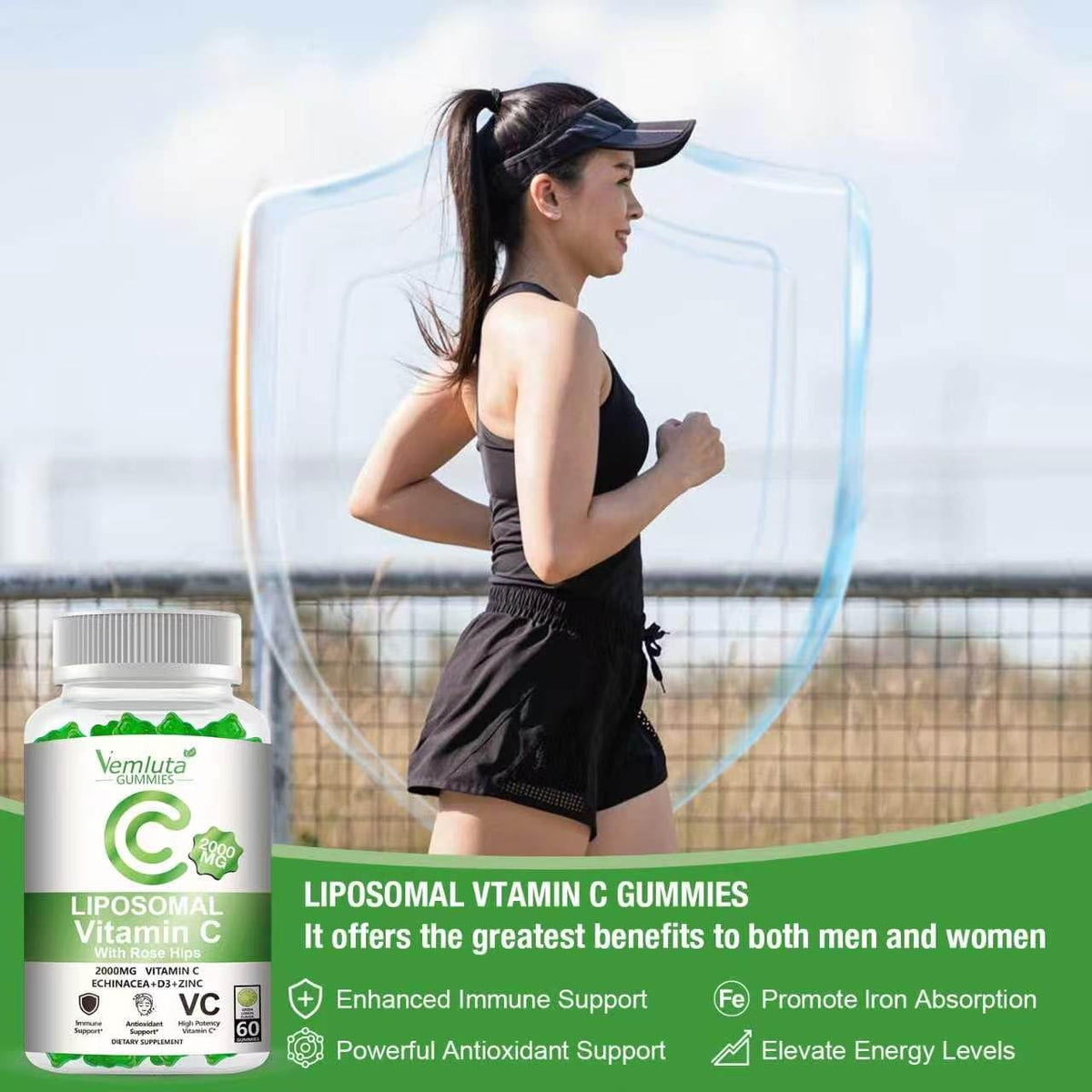 Vemluta gummies vitamine C 2000mg avec ingrédients