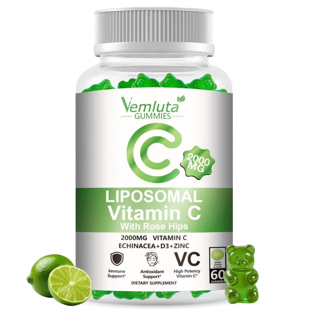 Vemluta gummies vitamine C 2000mg pack de 60 devant