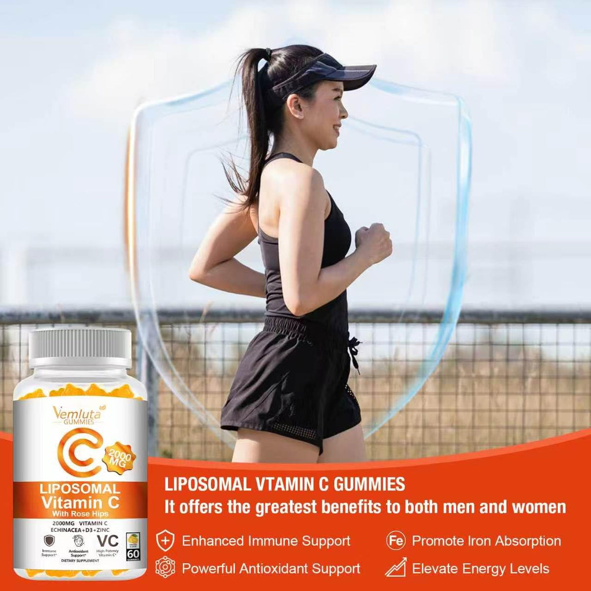 Vemluta gummies vitamine C avec étiquette