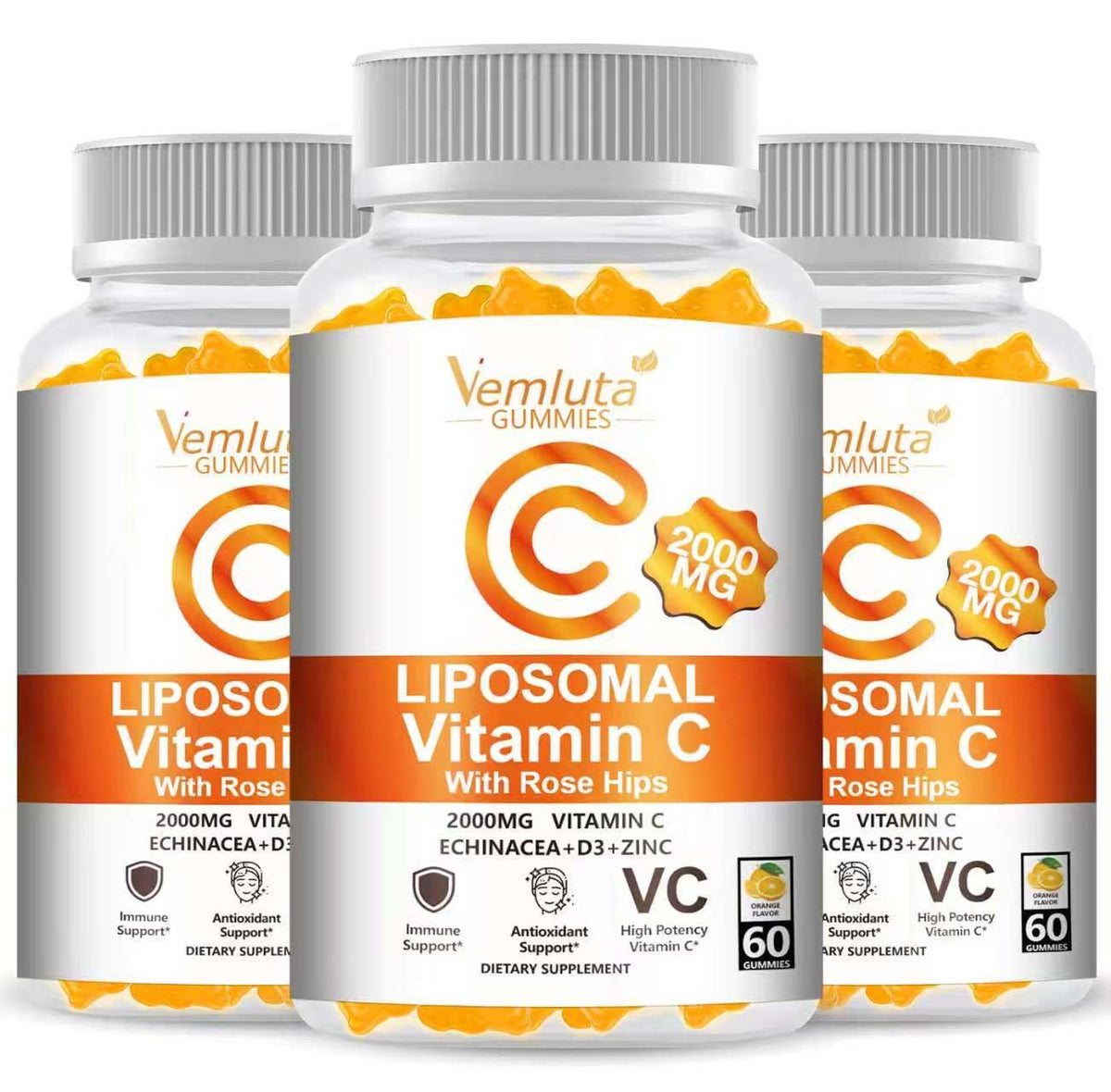Vemluta gummies vitamine C liposomale 2000mg, pack de 180