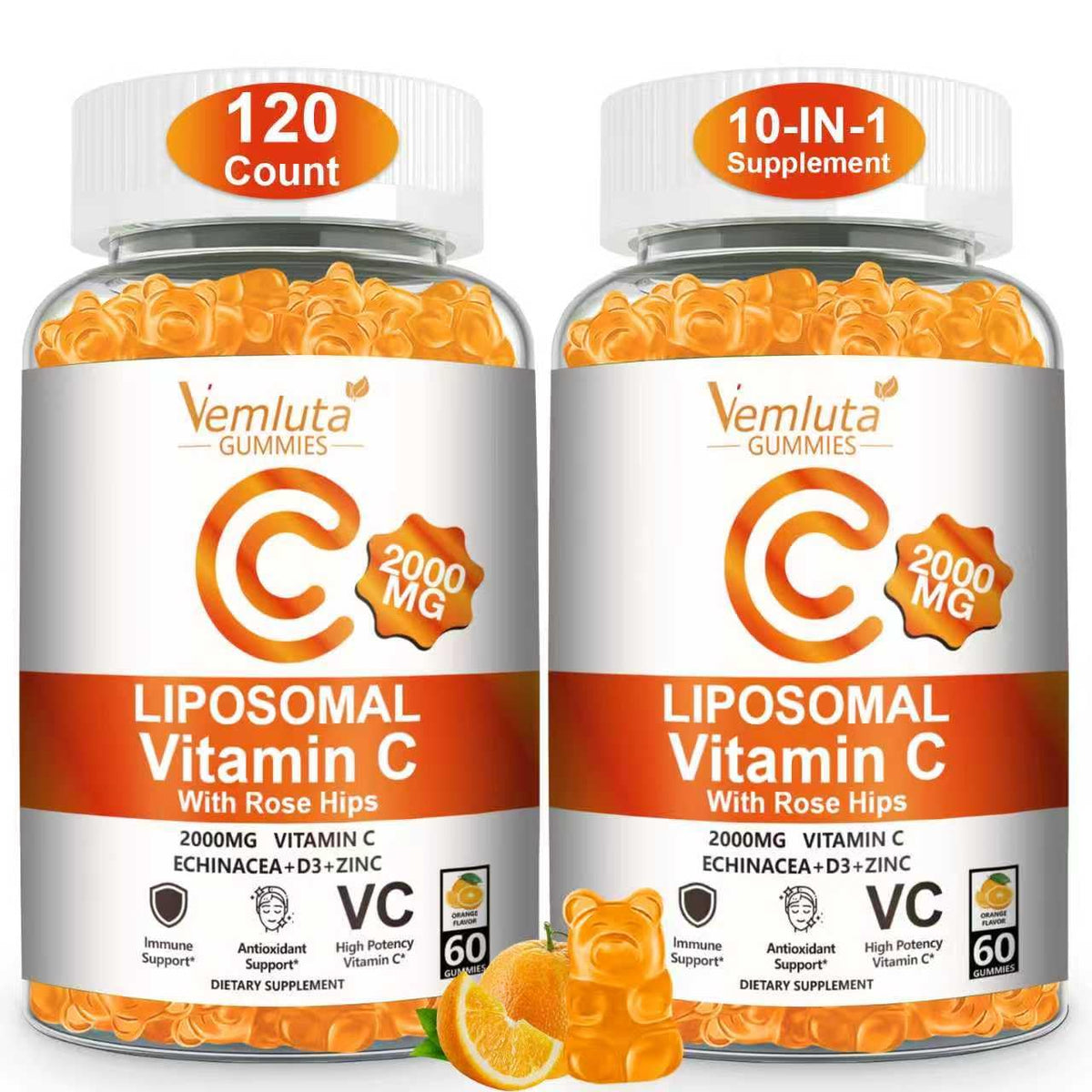 Vemluta gummies vitamine C liposomale 2000mg pot de 120 gummies