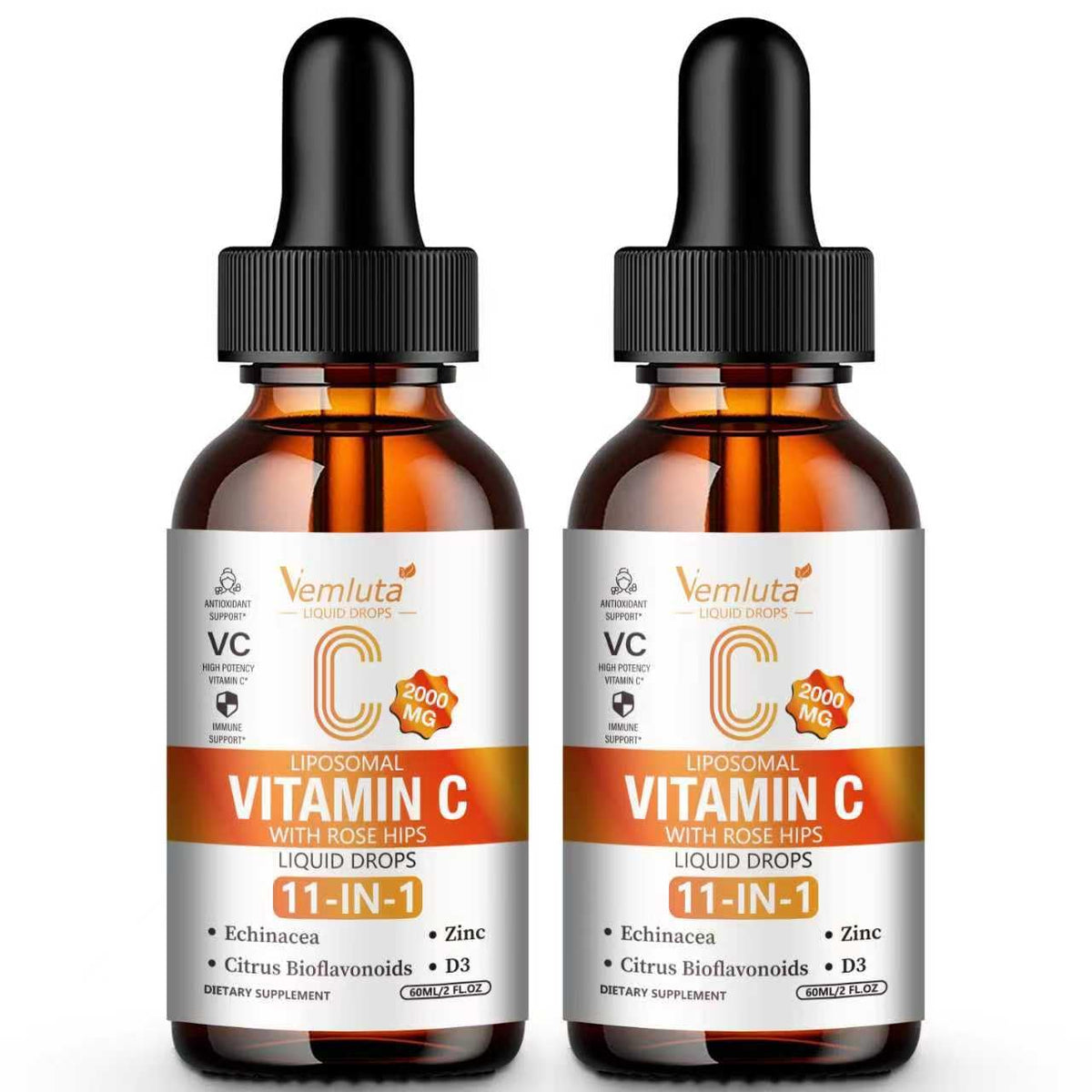 Vemluta Liposomal Vitamine C 2000mg flacon avant