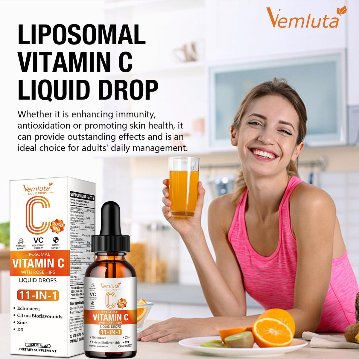 Vemluta Liposomal Vitamine C 2000mg vue de près