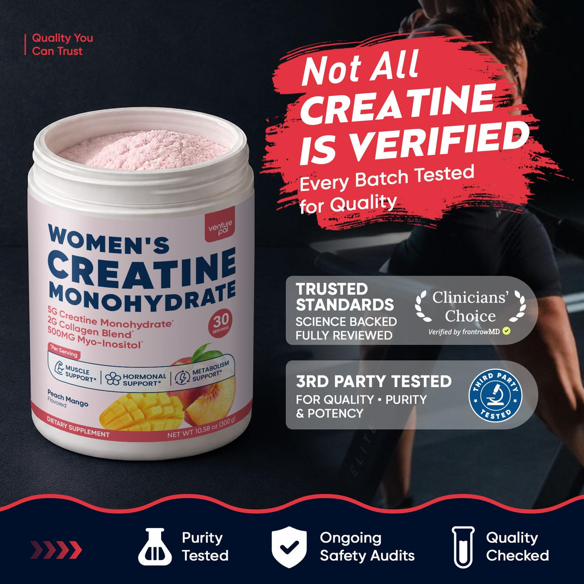 Venture Pal Créatine 18 en 1 372g en usage dans une salle de sport