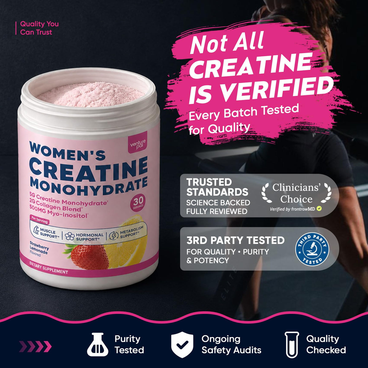 Venture Pal Créatine 18 en 1 390g avec collagène et vitamines
