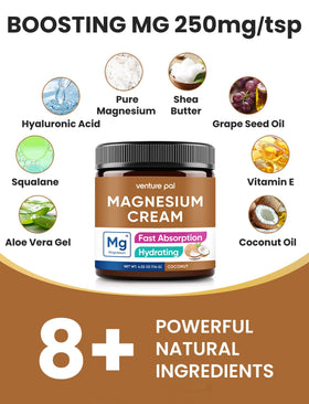 Venture Pal Crème de Magnésium Topique 141g flacon ouvert