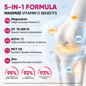 Venture Pal Gouttes de Vitamine D3 K2 5-en-1 avec verre doseur
