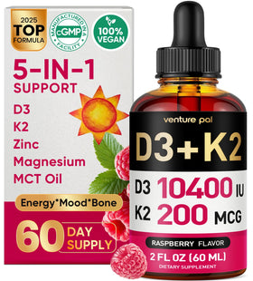 Venture Pal Gouttes de Vitamine D3 K2 5-en-1 bouteille avant