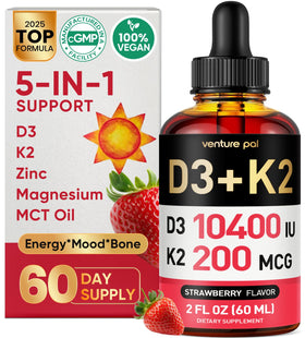 Venture Pal gouttes de Vitamine D3 K2 5-en-1 flacon avant