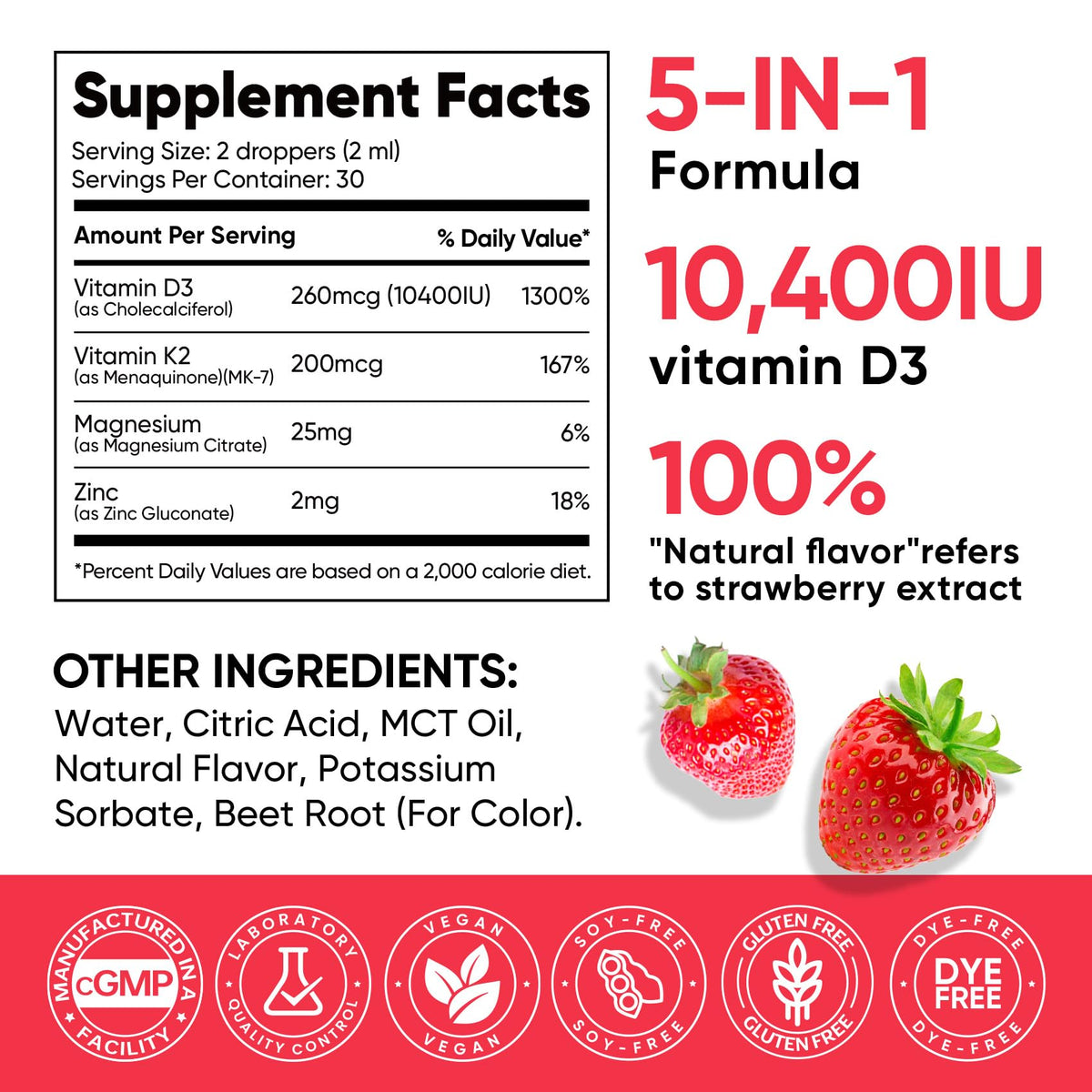 Venture Pal gouttes de Vitamine D3 K2 5-en-1 sur une cuillère