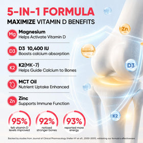 Venture Pal gouttes de Vitamine D3 K2 5-en-1 sur une table