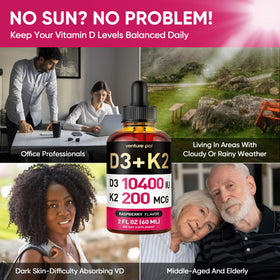 Venture Pal Gouttes de Vitamine D3 K2 5-en-1 sur une table de cuisine