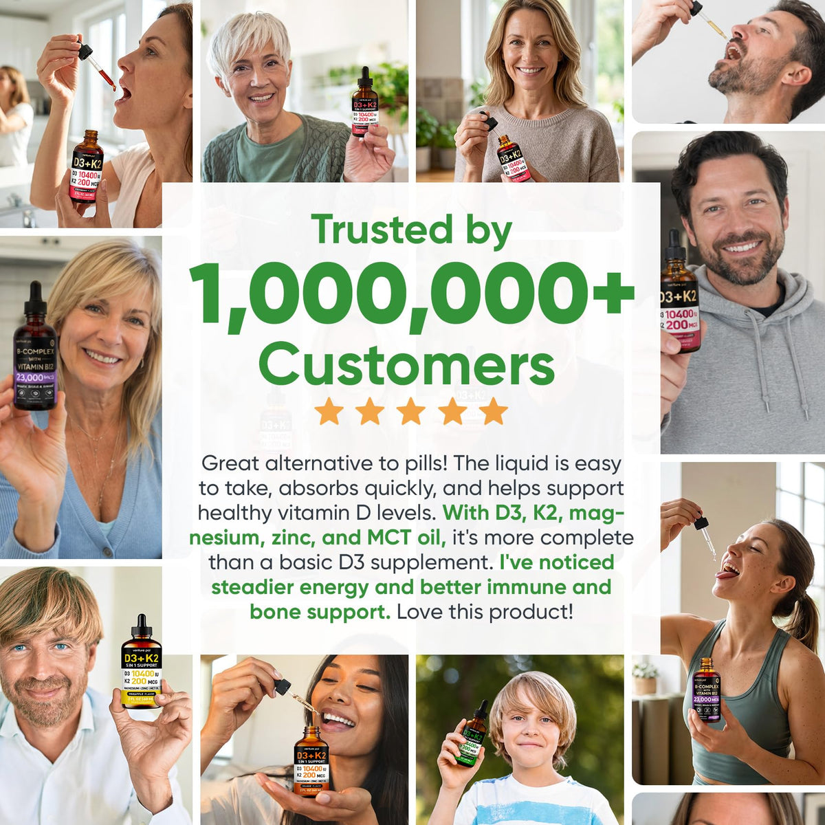Venture Pal Gouttes de Vitamine D3 K2 avec ingrédients