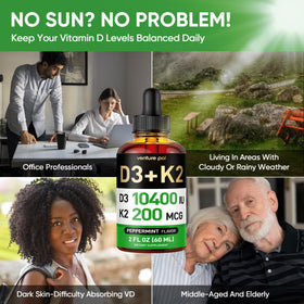 Venture Pal Gouttes de Vitamine D3 K2 en mélange avec des smoothies