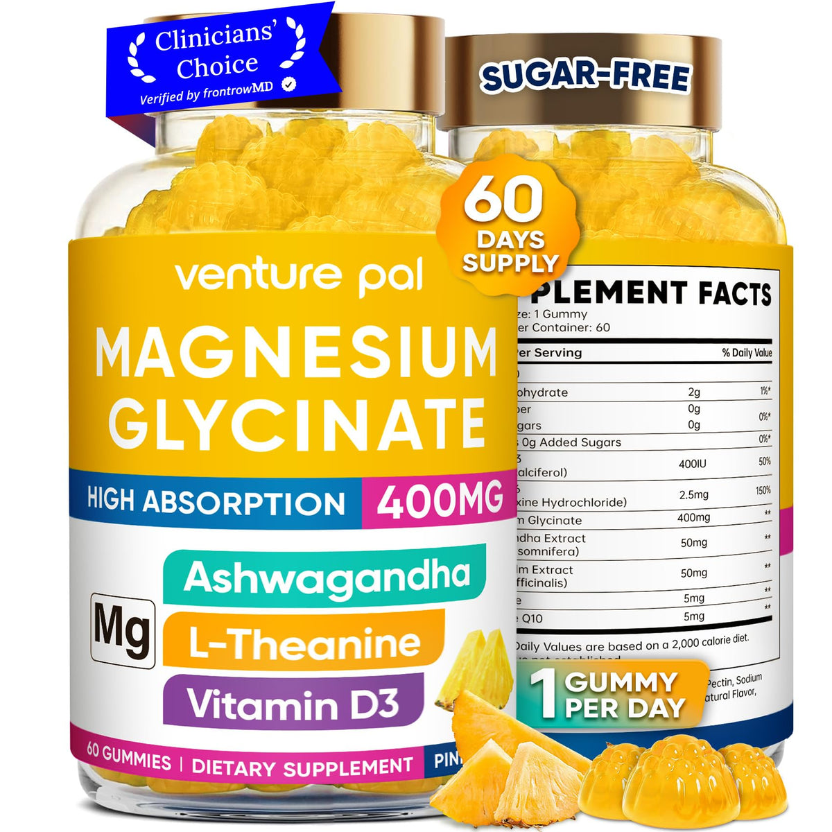 Venture Pal Gummies de Magnésium Glycinate 400mg devant l'emballage
