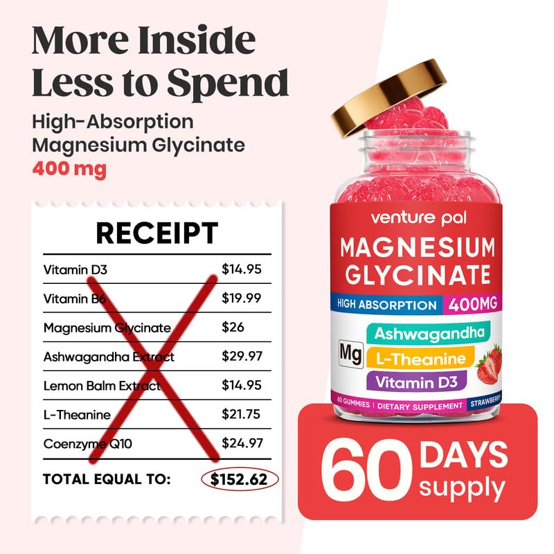 Venture Pal Gummies de Magnésium Glycinate 400mg, dosage recommandé