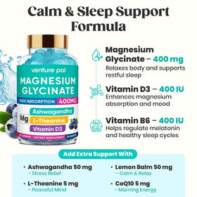 Venture Pal Gummies de Magnésium Glycinate 400mg texture douce