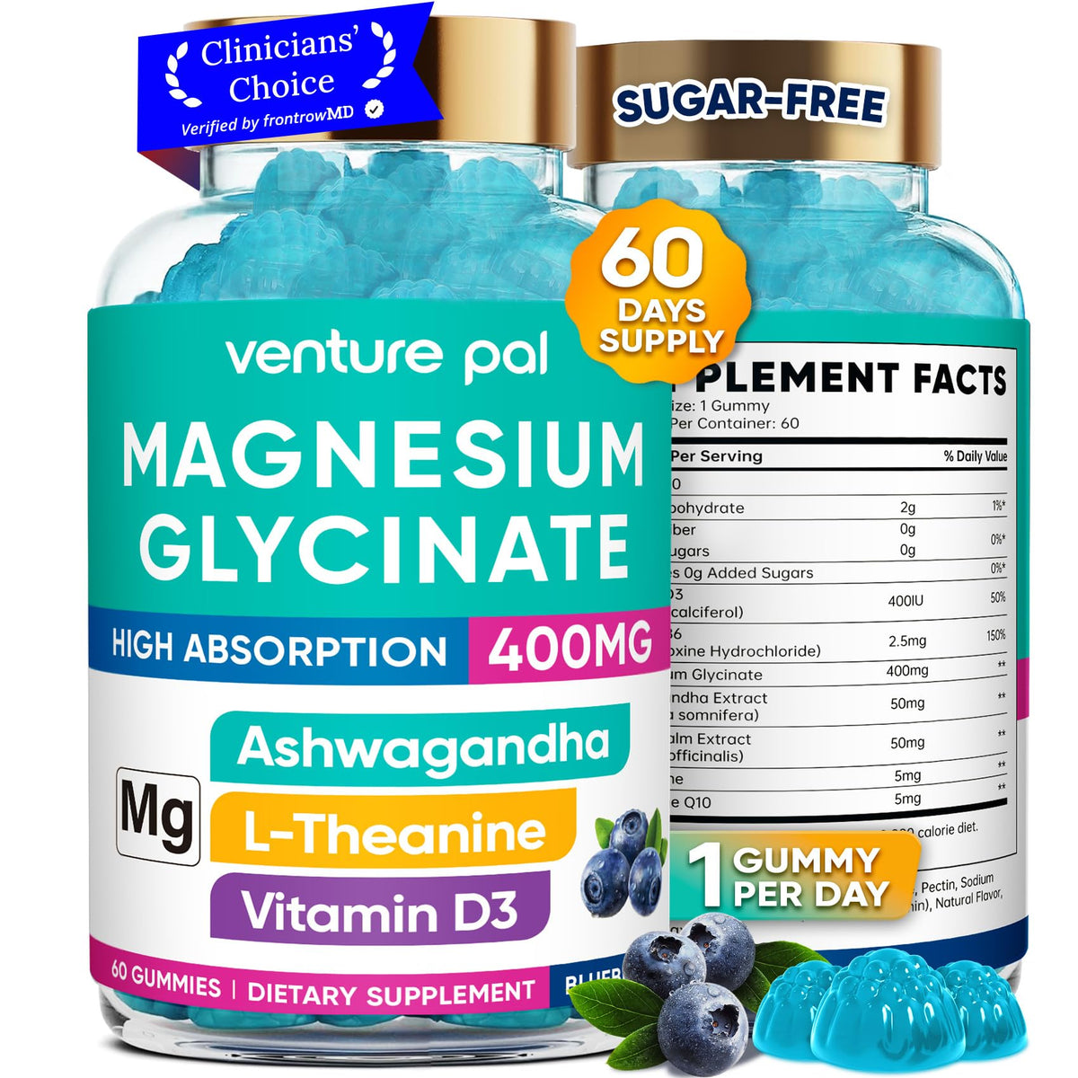 Venture Pal Gummies de Magnésium Glycinate 400mg vue avant