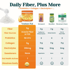 Venture Pal Poudre de Fibres Prébiotiques 6-en-1 mélange dans un verre