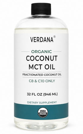 Verdana Huile de noix de coco MCT biologique 32 oz avec étiquette