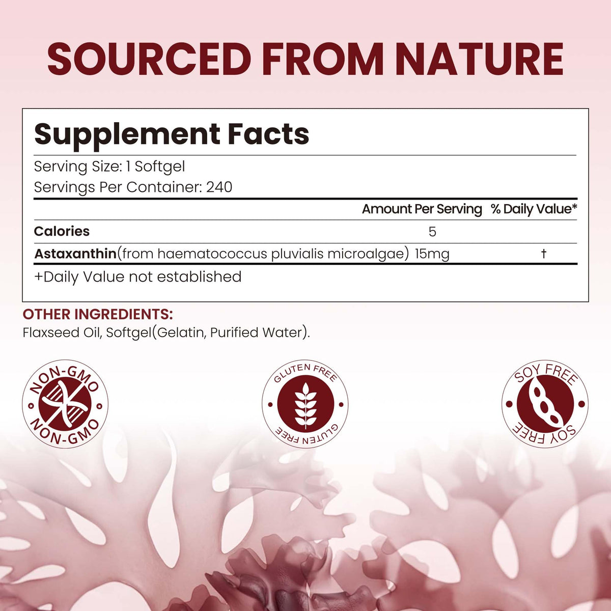 VerdiGusto Astaxanthin 15mg gélules souples côté