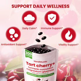 VerdiGusto Cerise Acide 500mg - ingrédients principaux sur l'emballage