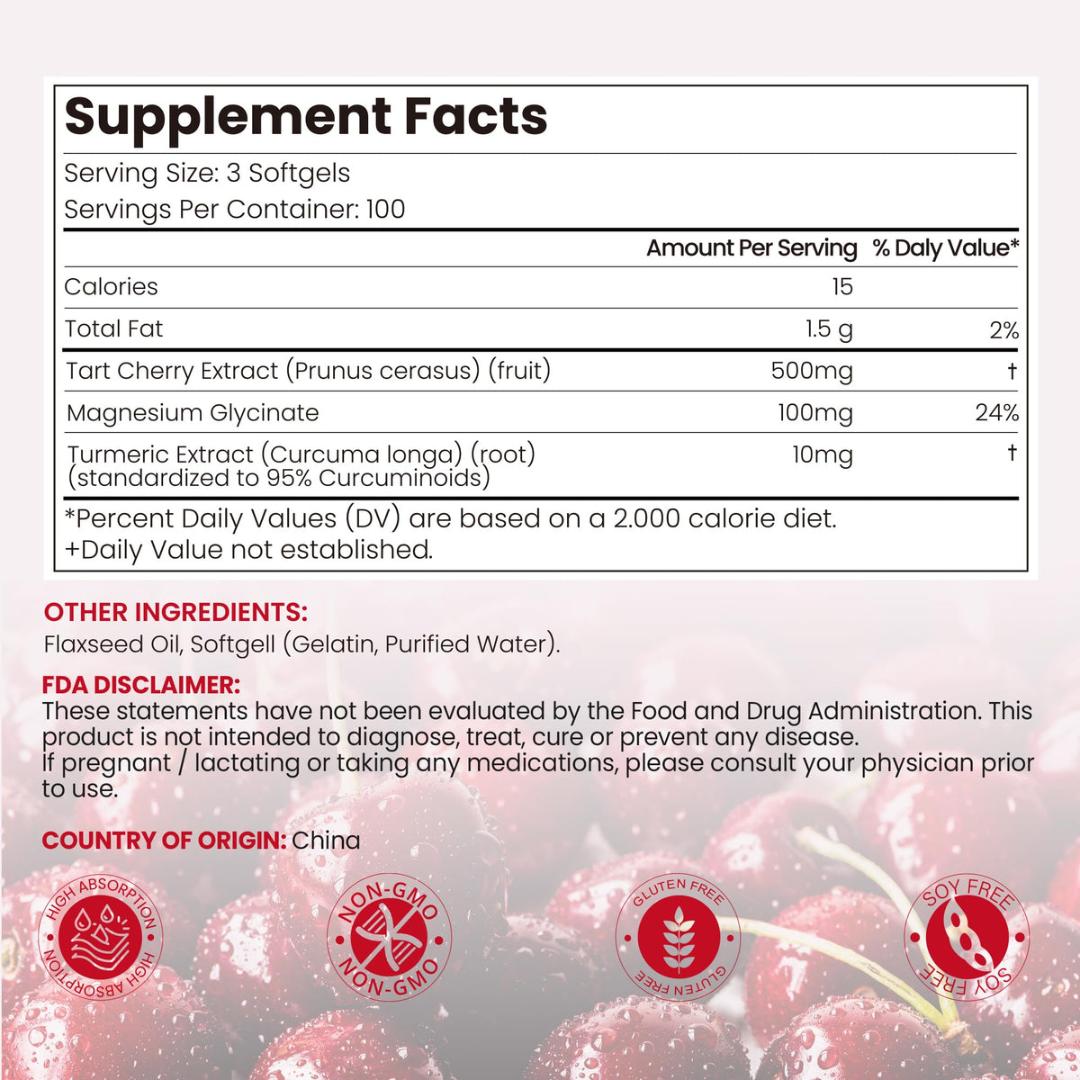 VerdiGusto Complément Alimentaire Cerise Acide 500mg - dosage recommandé