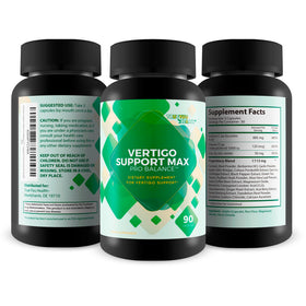 Vertigo Support Max Pro Balance - bouteille ouverte avec capsules