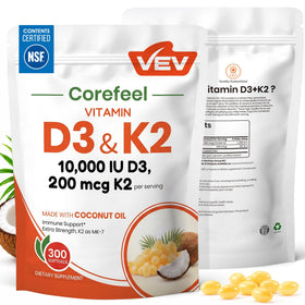 VEV D3 K2 10 000 UI 300 gélules vue de face