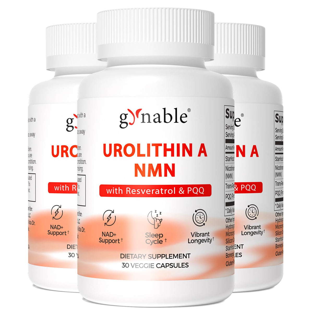 Vevoec Gynable Urolithin A complément alimentaire 18g vue avant