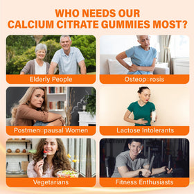 Veyttisy Calcium 1200 mg gummies près d'un verre d'eau