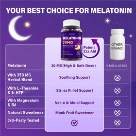 Veyttisy Gummies de Mélatonine 30 mg côté